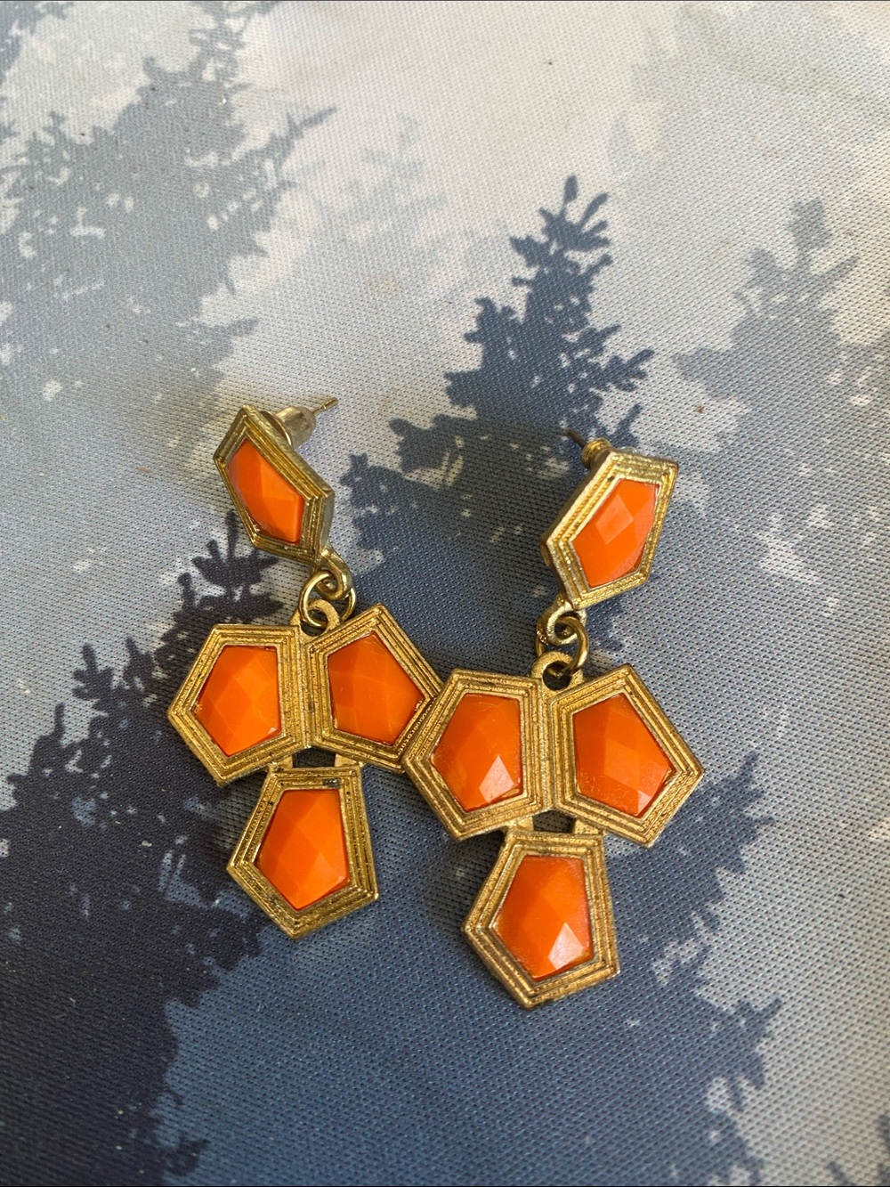 Orange costume earrings